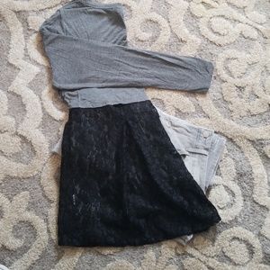 Apt. 9 grey long sleeve top/ lace back detail.